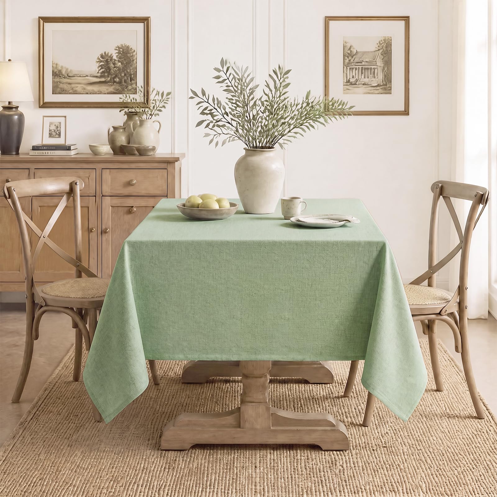 Veblandy neatly folded tablecloth ready for storage showing easy care convenience