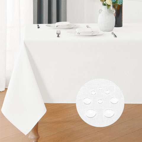 Veblandy front view on table showing clean white coverage and neat drape