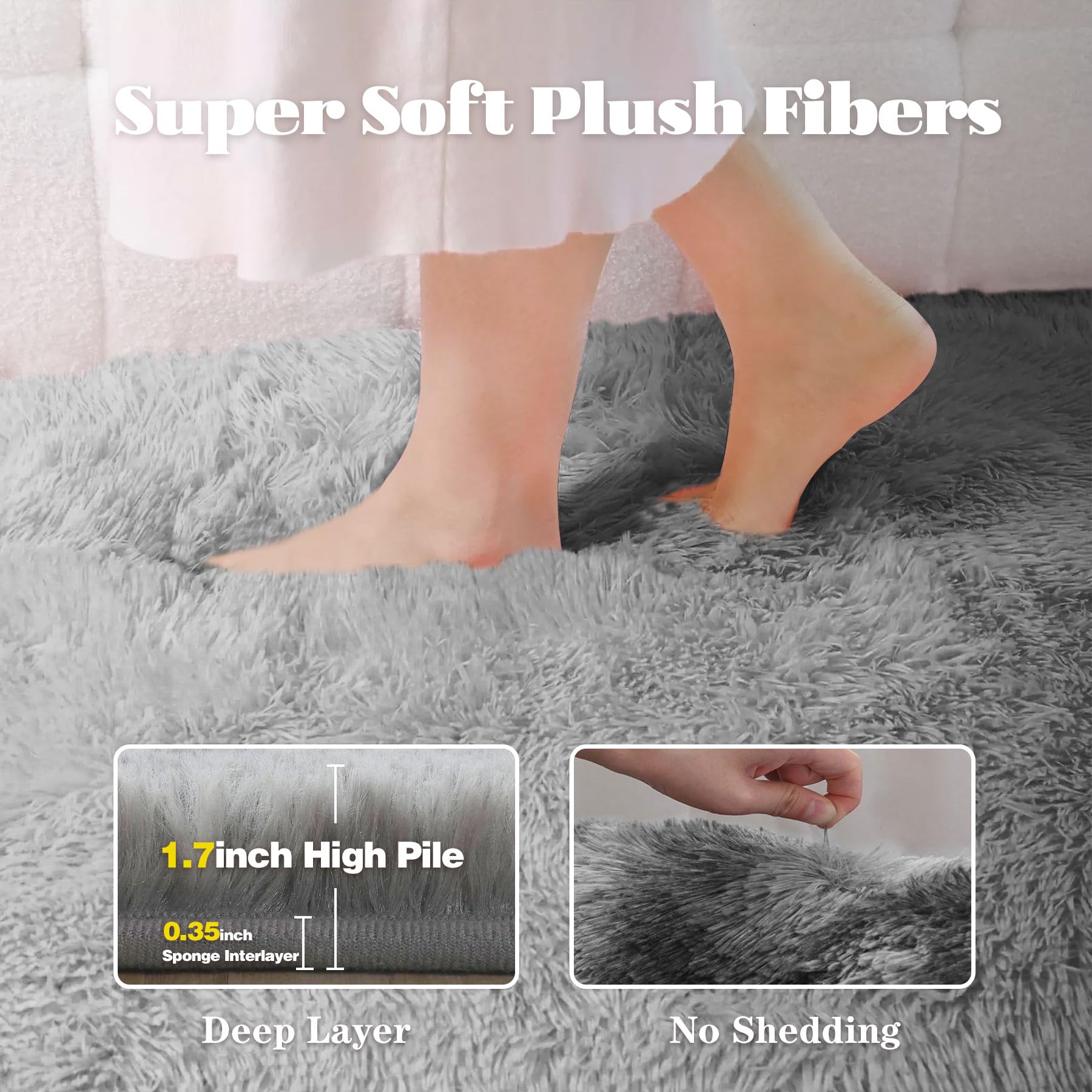 VECARF close-up of plush shag texture highlighting softness and comfort