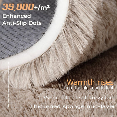 VECARF non-slip dot backing detail ensuring the rug stays secure and safe