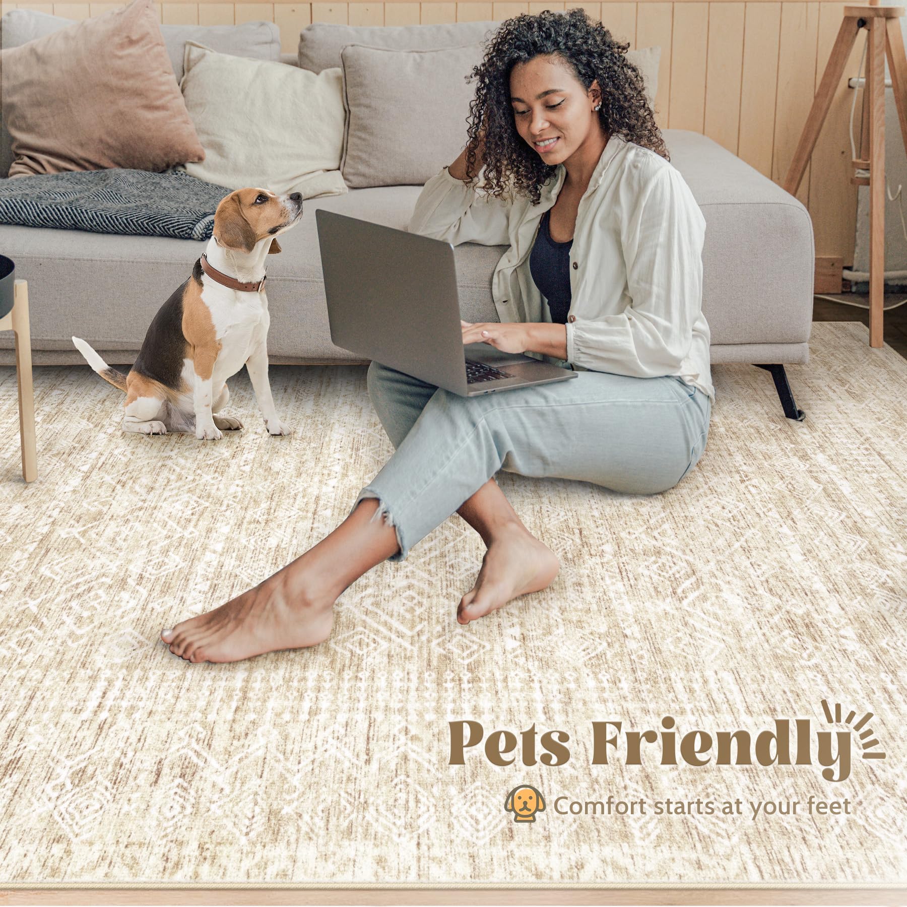 VECARF rug under dining table illustrating size and scale in room