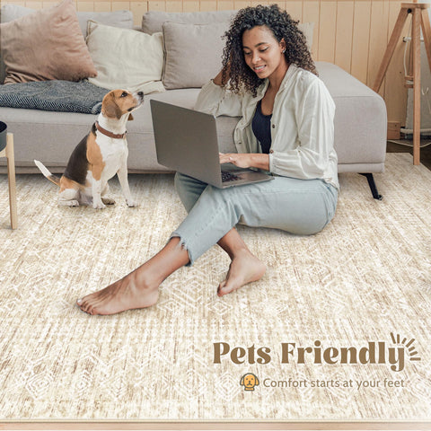VECARF rug under dining table illustrating size and scale in room