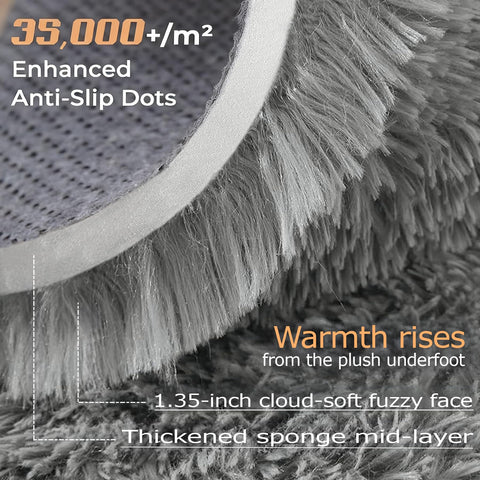 VECARF rug next to chair showing scale and room coverage benefit