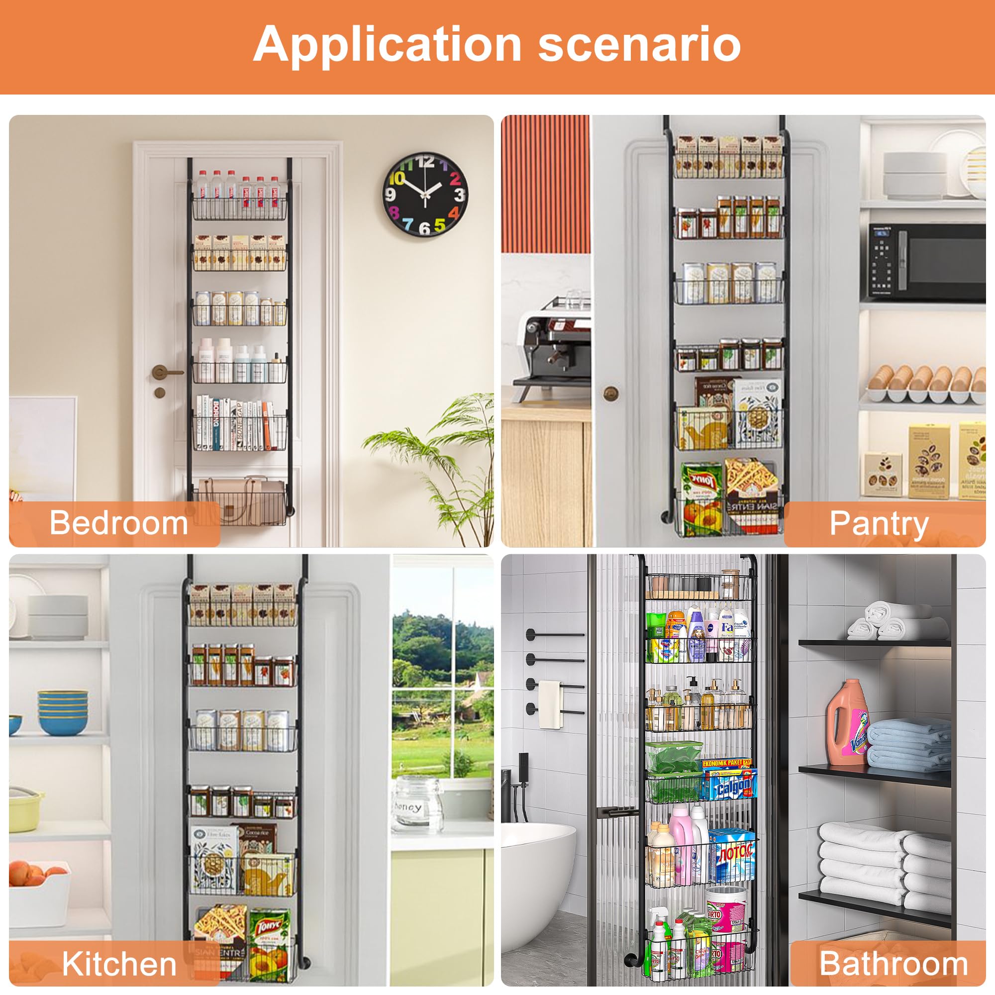 VECELO large basket holding bottles to demonstrate tall-item capacity