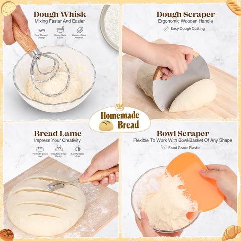 VEDALIO dough whisk and silicone spatula for cleaner mixing