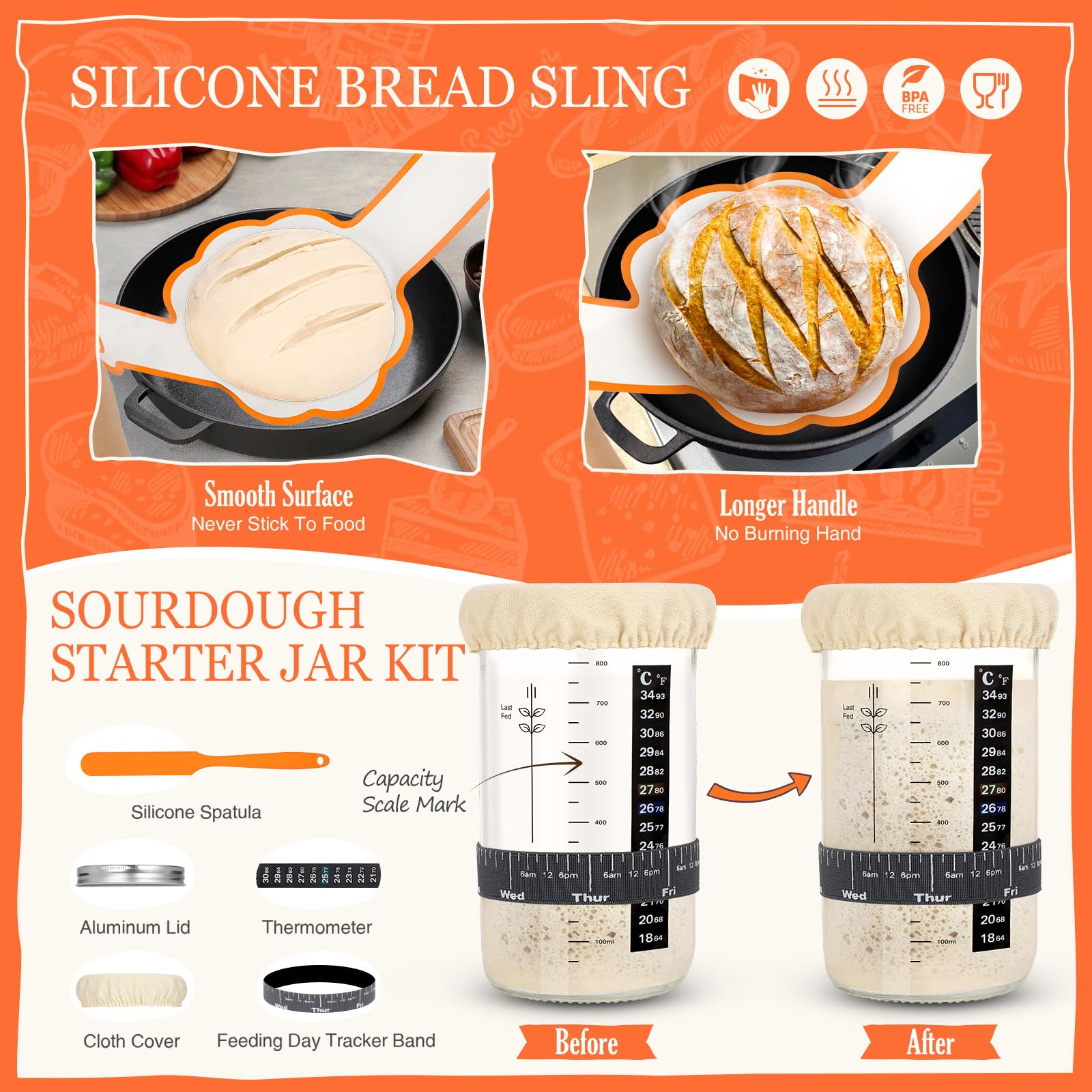 VEDALIO bread lame and extra blades detail for precise, clean scoring