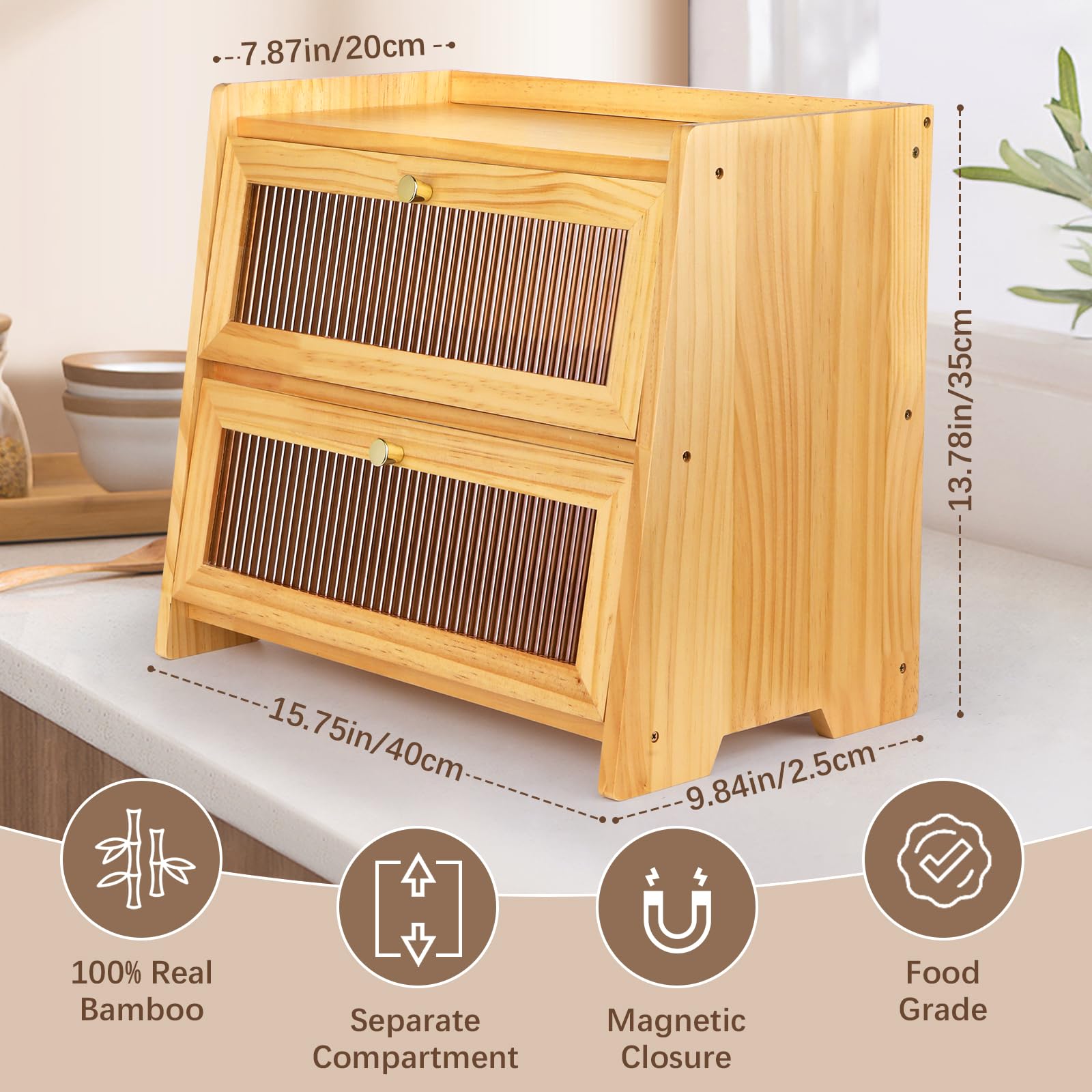 VEDALIO open door showing double-layer interior for doubled storage capacity