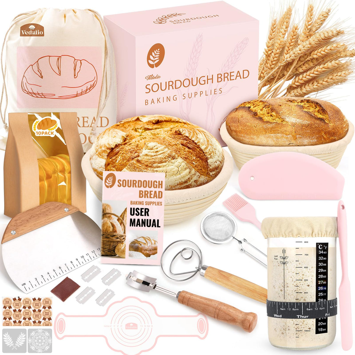 VEDALIO soft-pink kit packaging ready to gift and store tools
