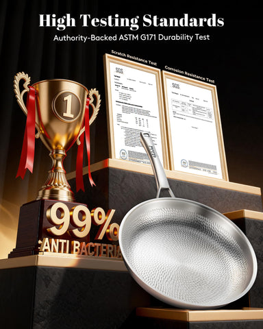 VEDNHOL pan on induction stovetop demonstrating fast even heating and compatibility