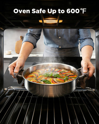 VEDNHOL top view emphasizing wide 12-inch cooking surface for family meals