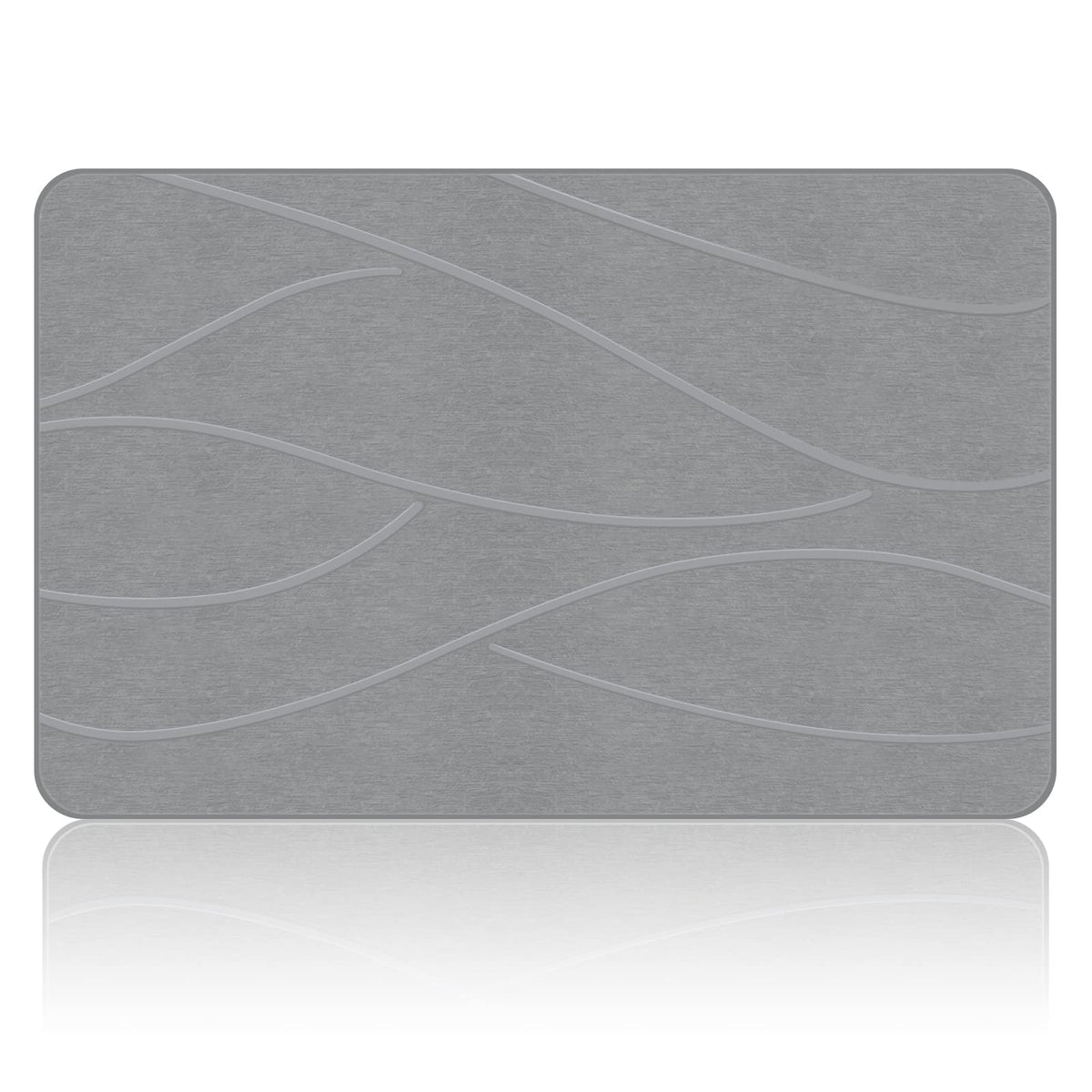 VEELOIM front view of stone bath mat showing minimalist grey design and instant drying benefit