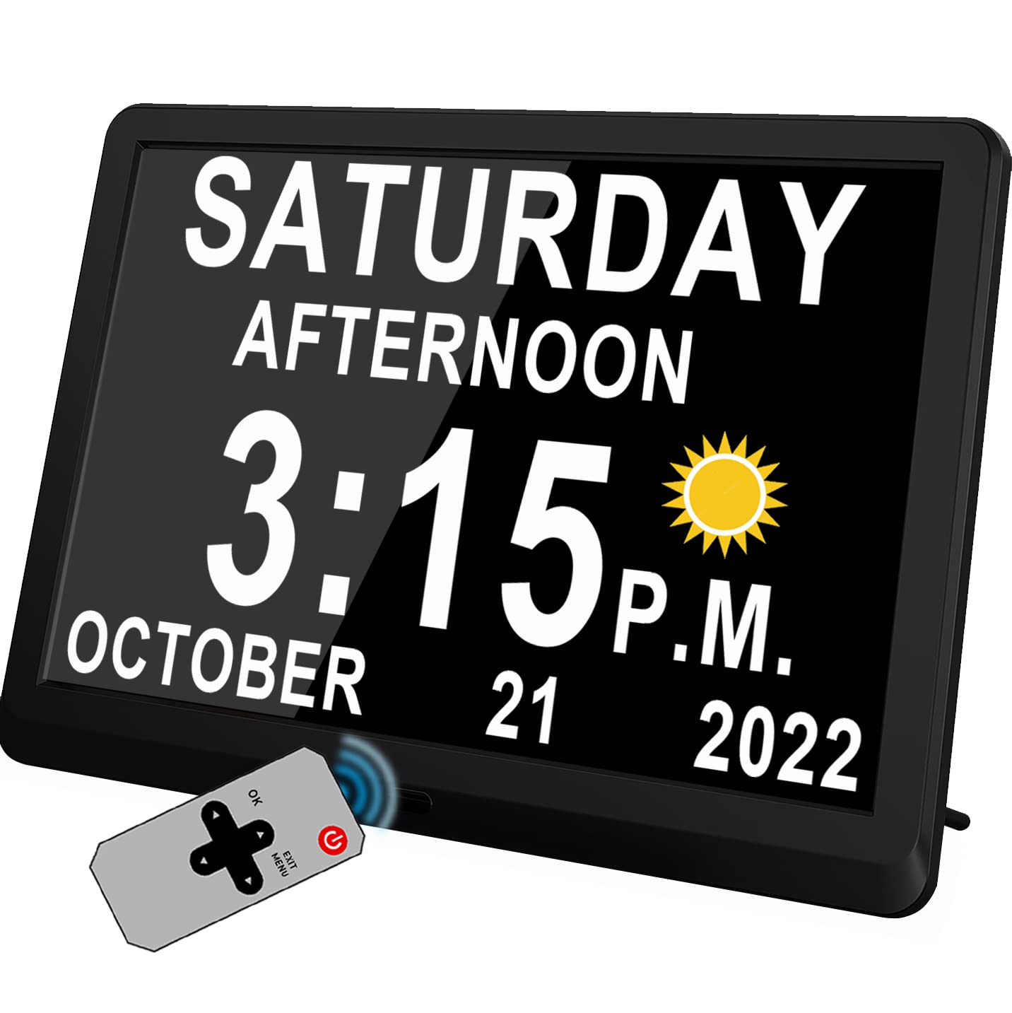 Véfaîî front display showing large time and calendar for clear reading