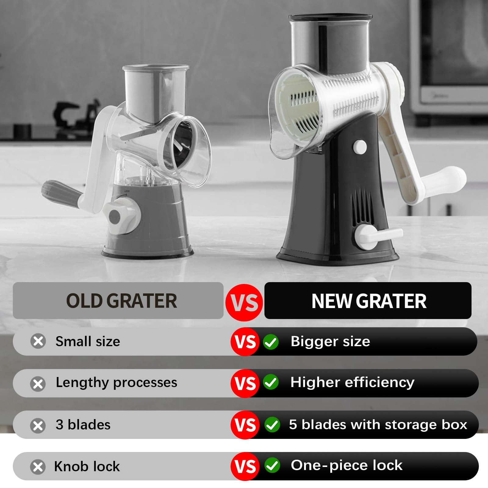 VEKAYA ergonomic handle detail for comfortable hand-crank operation