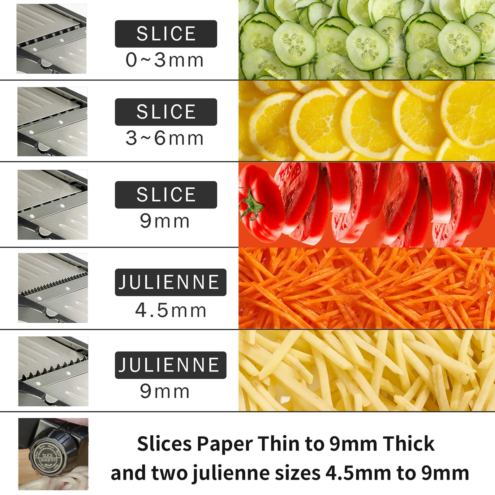 VEKAYA stainless steel blade close-up demonstrating sharp, durable cutting