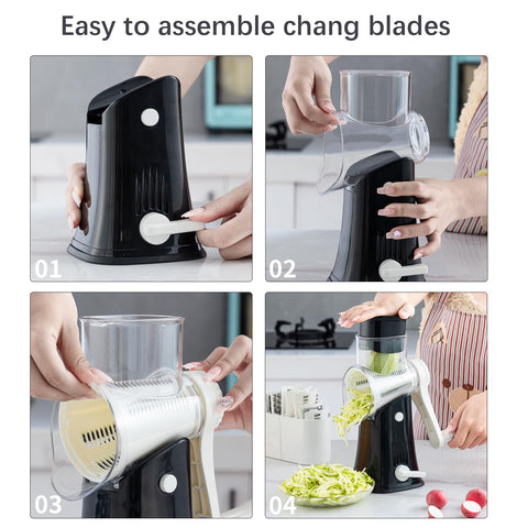 VEKAYA strong suction base locked to countertop for stable shredding