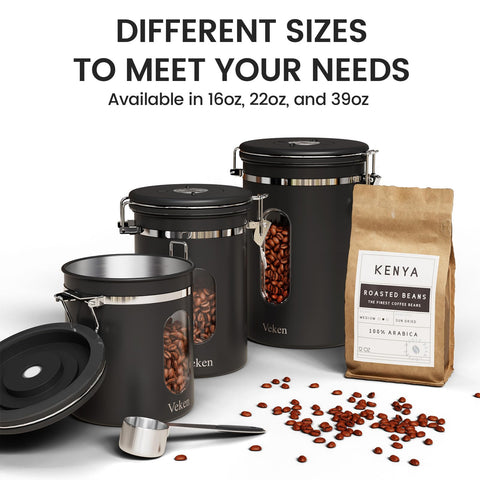 Veken canister on kitchen counter in lifestyle scene for organized brewing