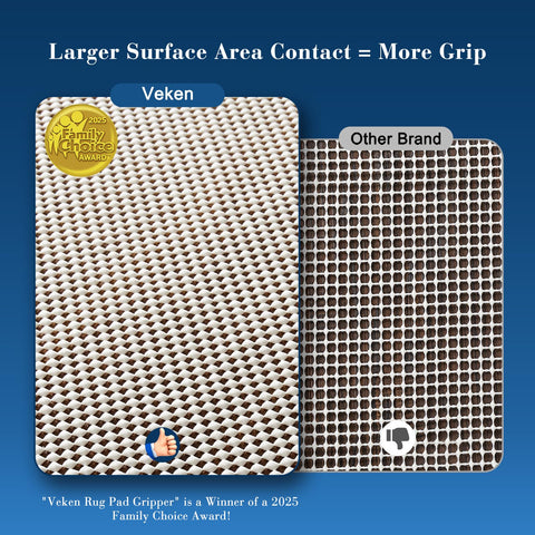 Veken close-up of solid square pattern providing strong non-slip traction