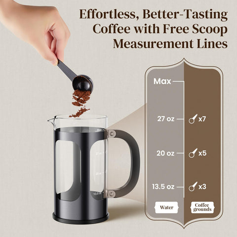 Veken steeping cold brew in press demonstrating versatile use for cold-brew coffee