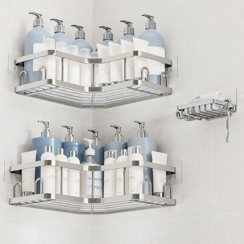Veken front view of 3-pack caddies showing compact storage benefit