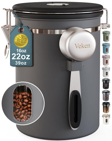 Veken front view canister on counter preserves freshness