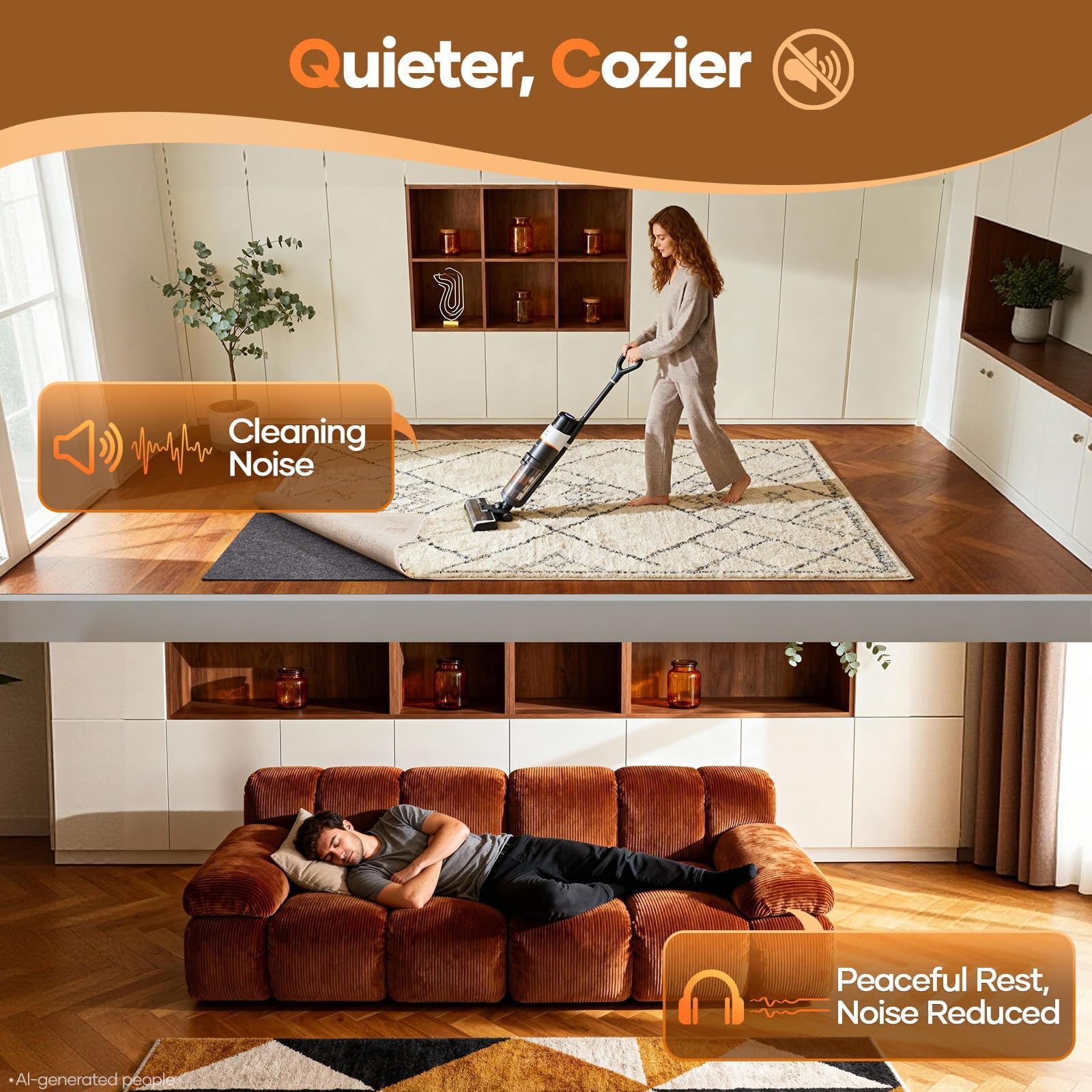 Veken in hallway lifestyle scene protecting hardwood floors