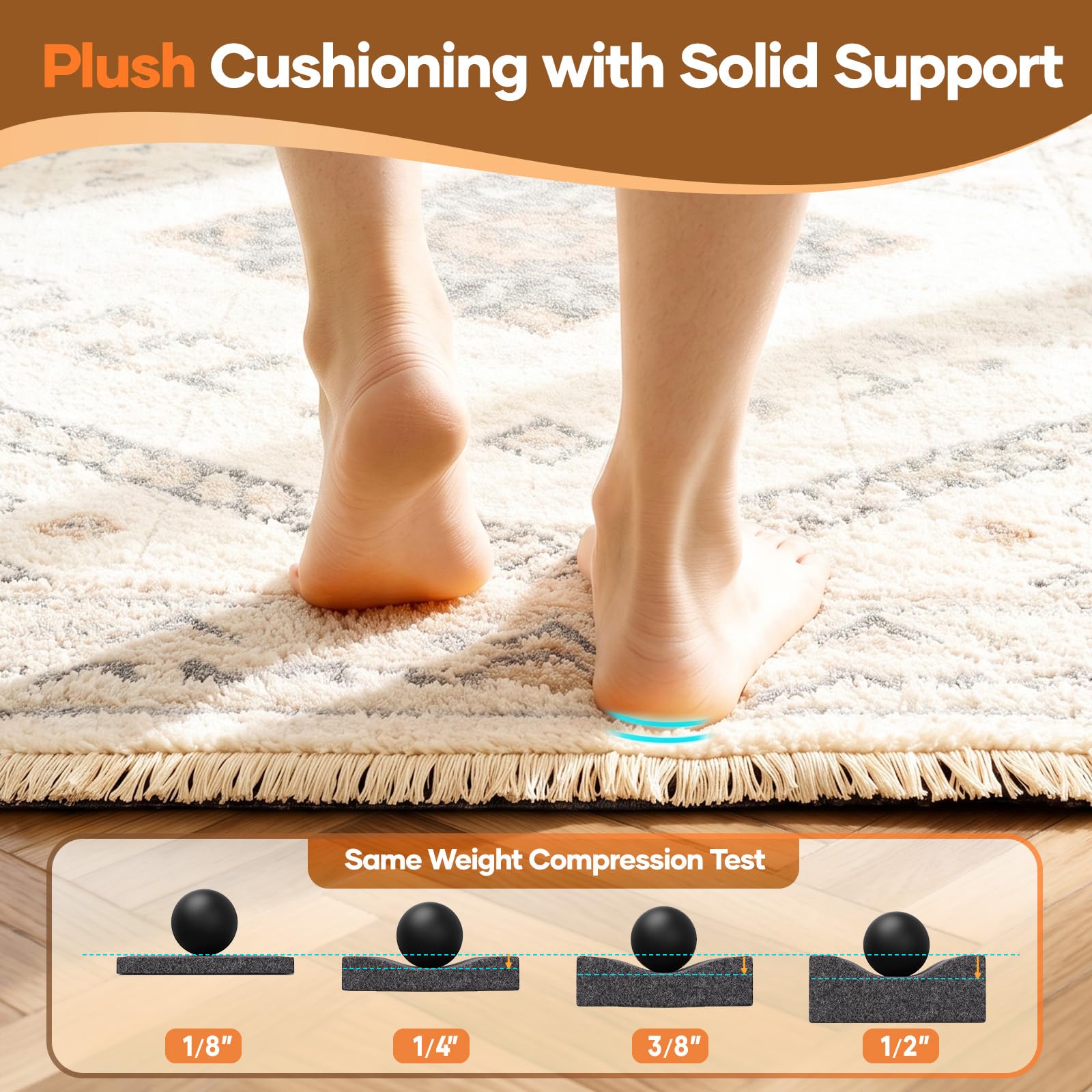 Veken pad next to measuring tape illustrating true 8x10 scale for accurate sizing