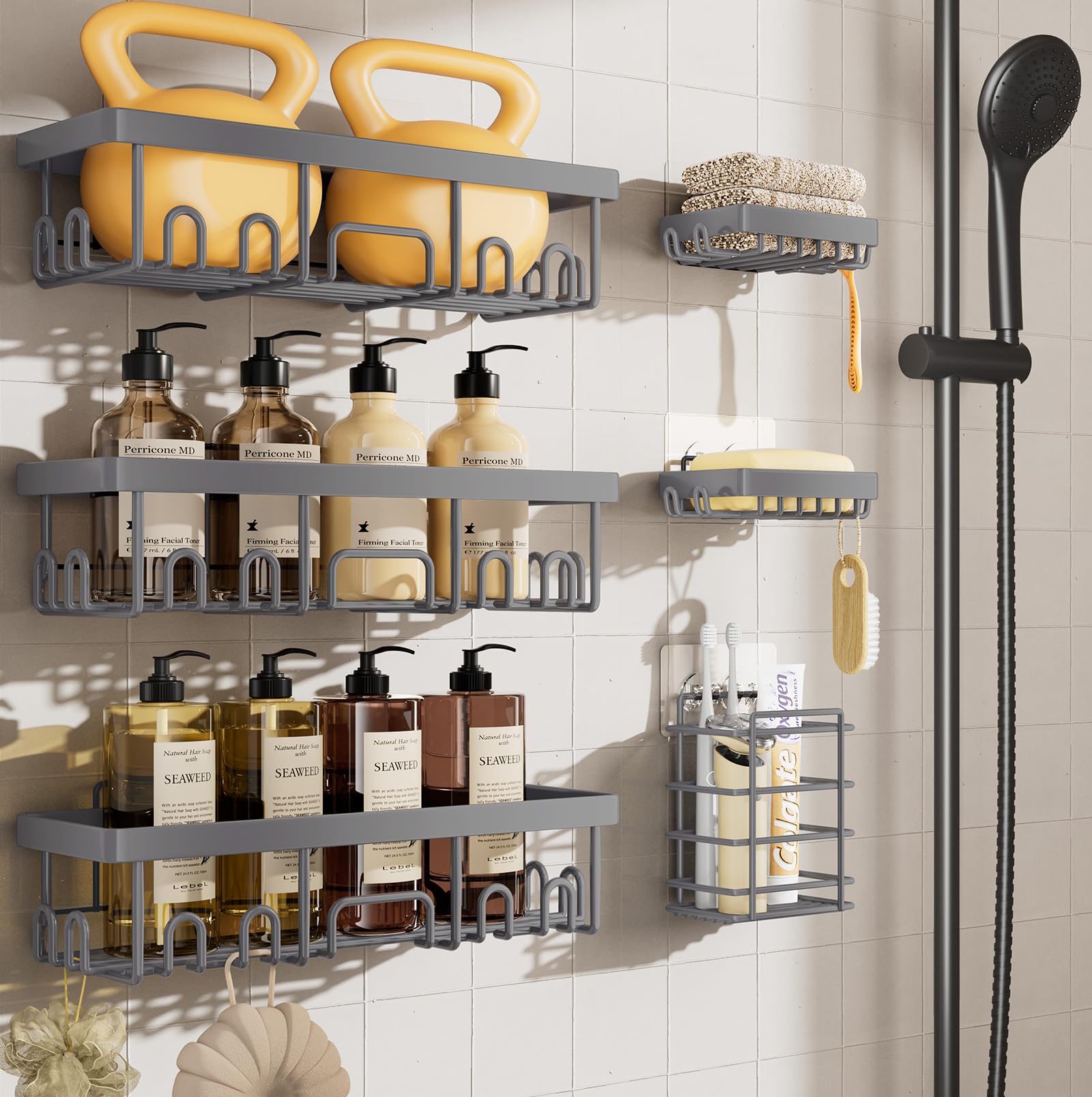 Veken front assembly of 6-piece caddy set showing organized storage benefit