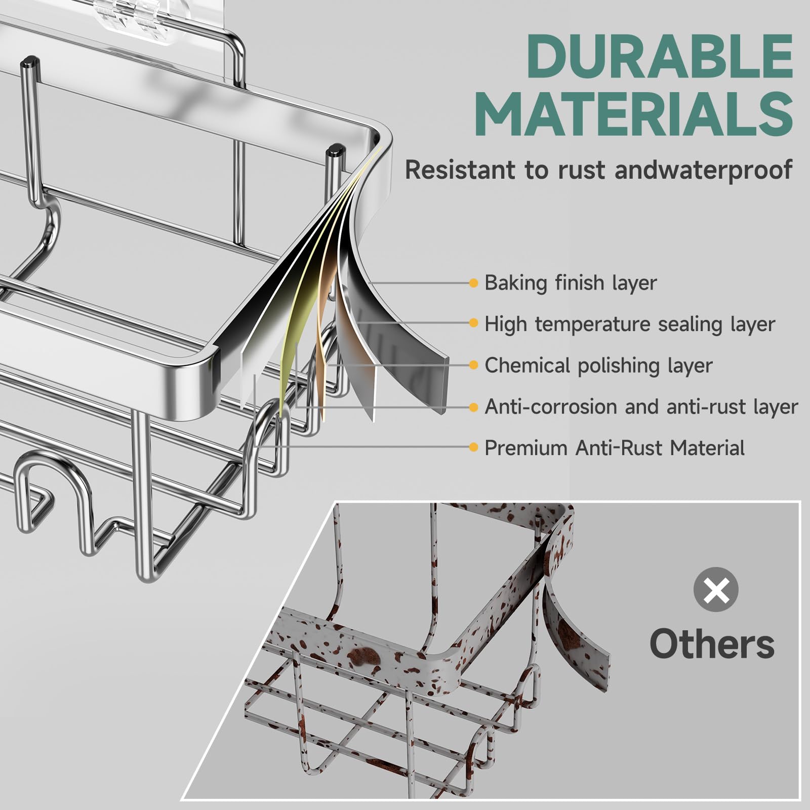 Veken small shelf holding razor and accessories for convenient reach