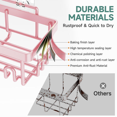 Veken soap holder detail showing elevated drainage and cleaner bars