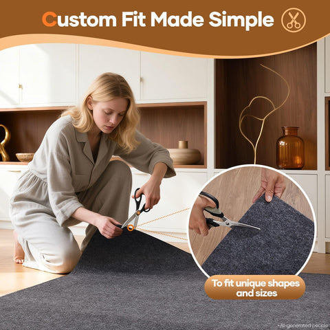 Veken pad under rug preventing movement and bunching