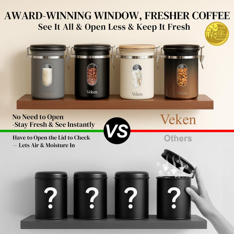 Veken window detail shows beans level for quick checks