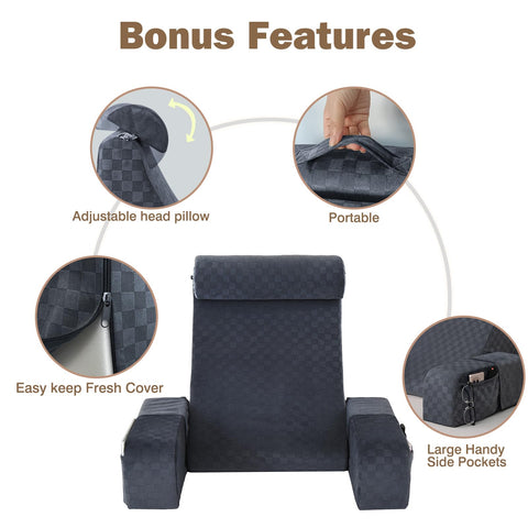 Vekkia extra-large side pockets holding books, tablet and phone for convenience
