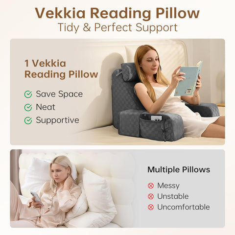 Vekkia removable armrest detail highlighting stability and comfort benefit