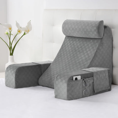 Vekkia front view showing full 19" pillow and ergonomic backrest for support