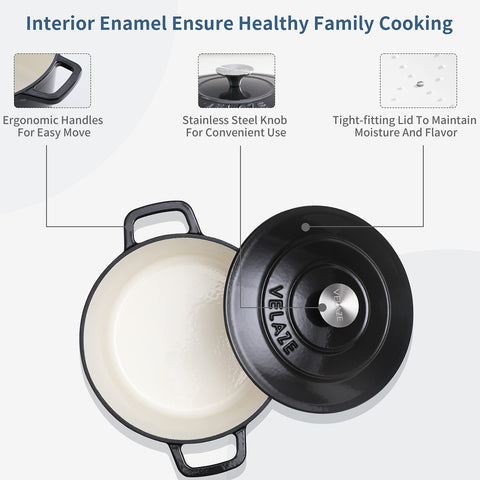 Velaze interior enamel surface detail demonstrating easy-clean finish and even heating