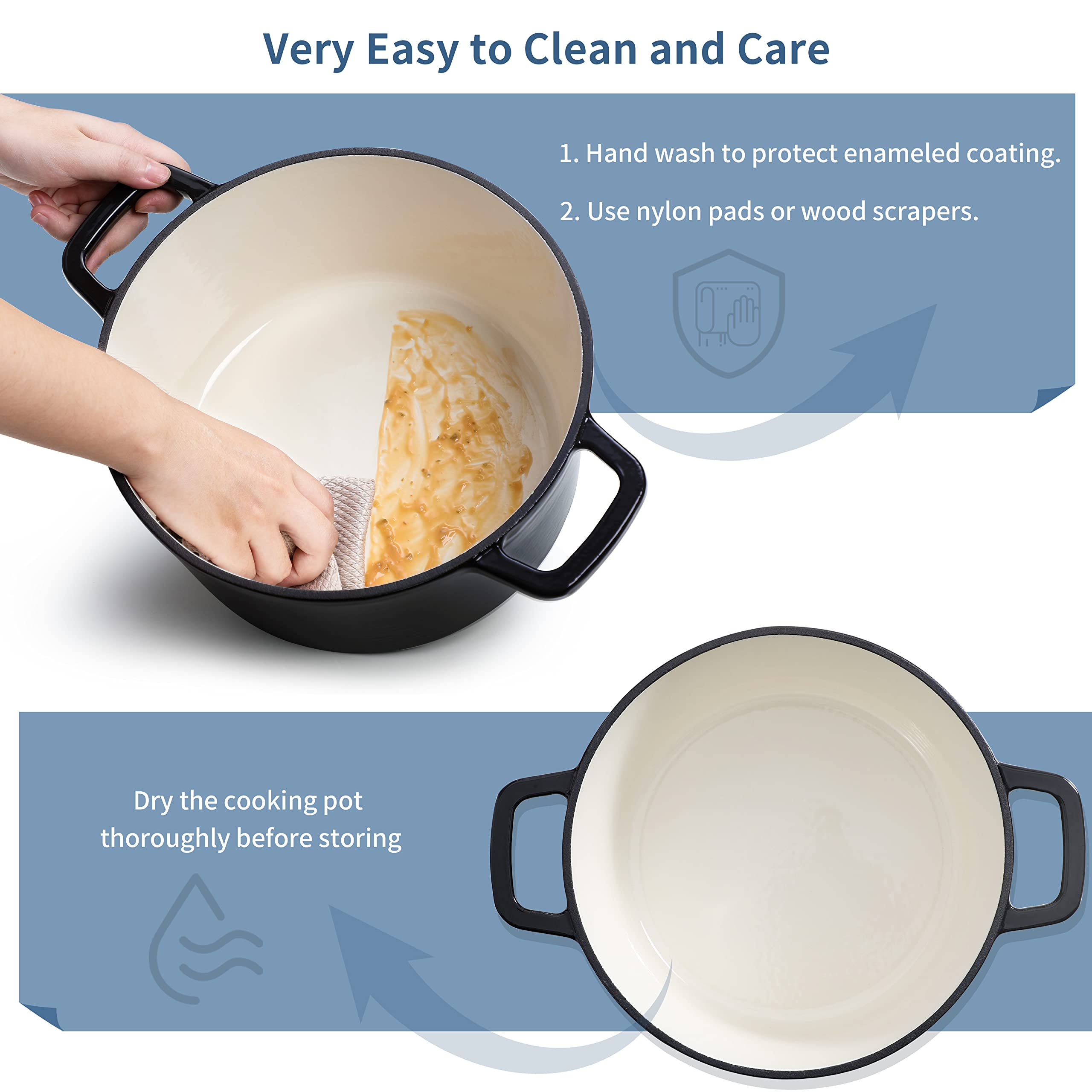 Velaze Dutch oven on dining table with food for oven-to-table presentation and serving
