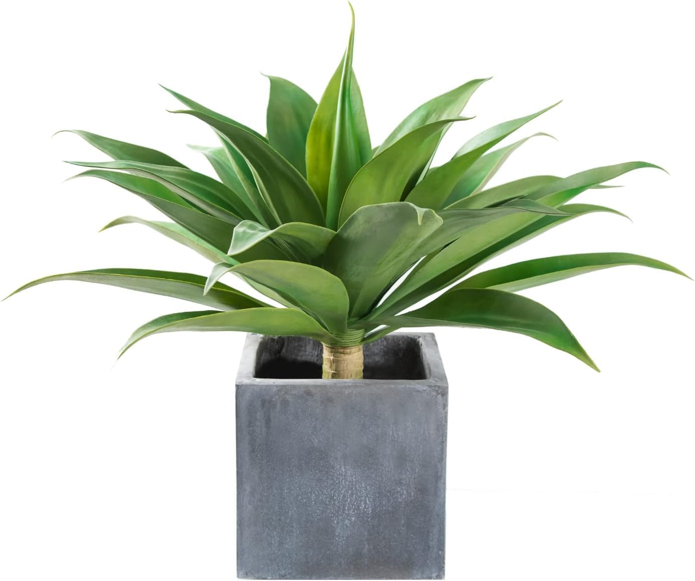 Velener front view of artificial agave showing full shape and bold impact
