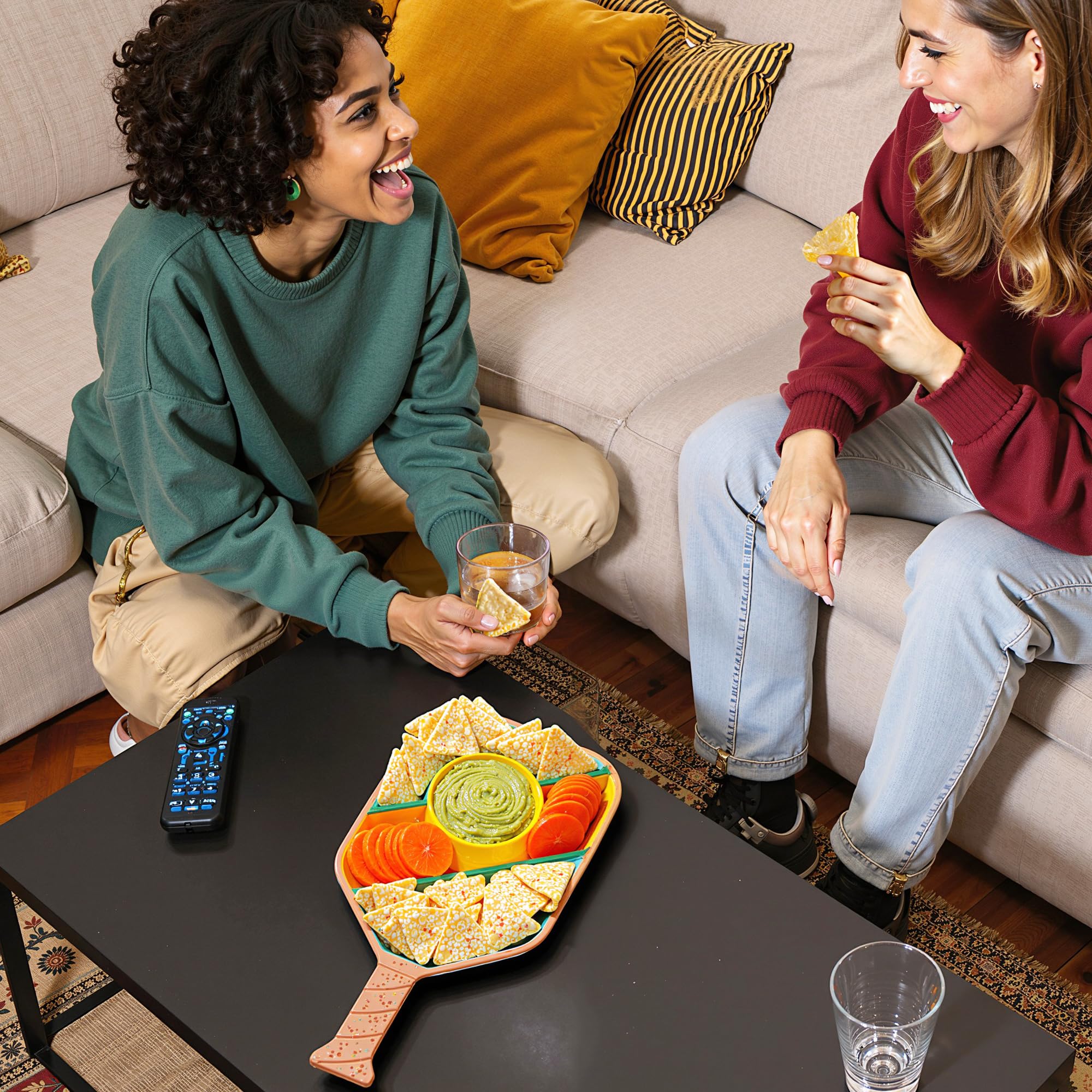 VELENTI tray next to utensils for scale, showing compact size and space-saving benefit