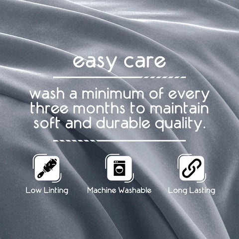 Vellux care label and packaging showing machine-wash instructions and product identity