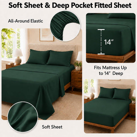 Velorose deep-pocket fitted sheet detail demonstrating snug mattress fit and no-slip hold
