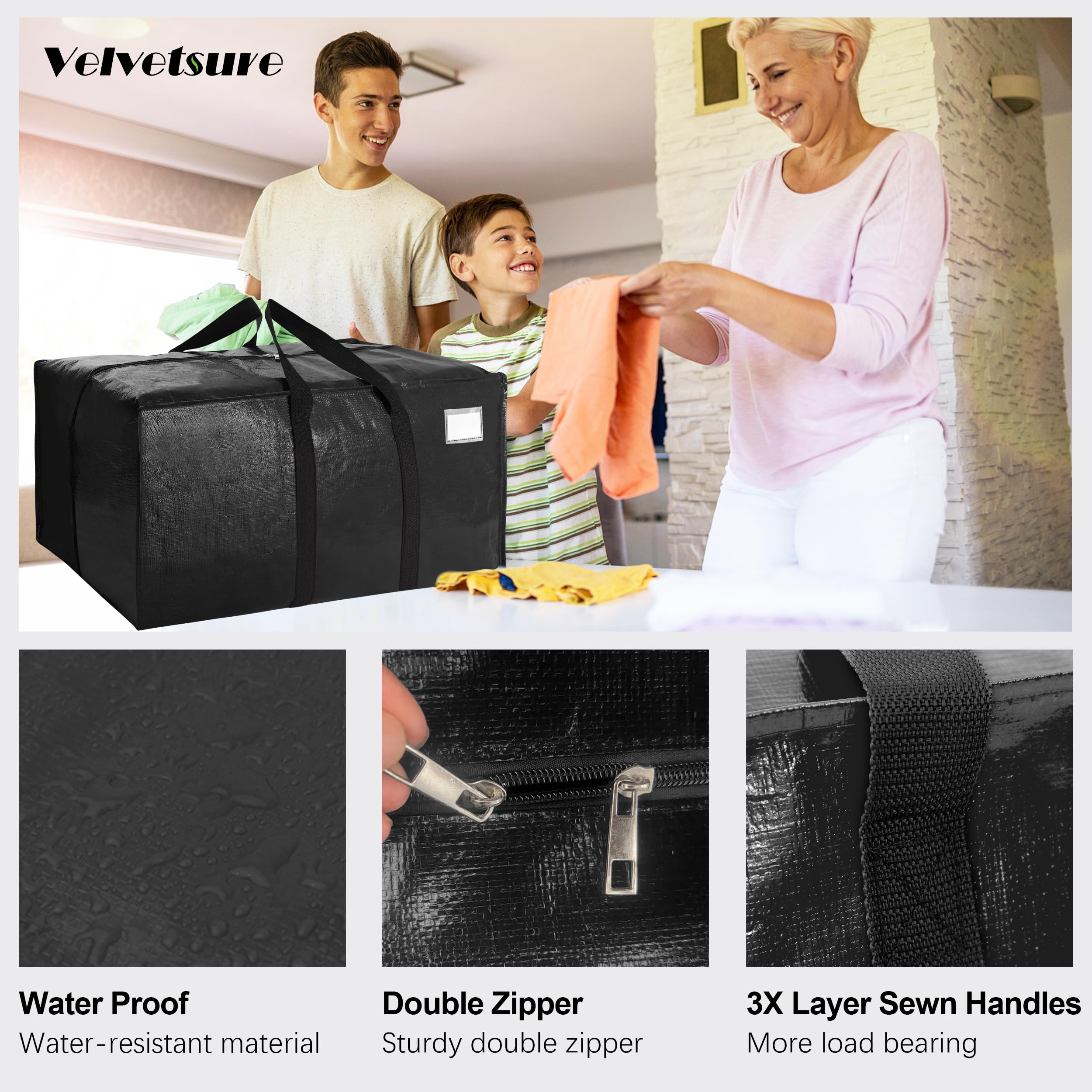 VELVETSURE backpack straps being worn for hands-free carrying and improved comfort