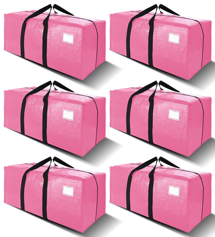VELVETSURE front view showing six pink bags and storage benefit