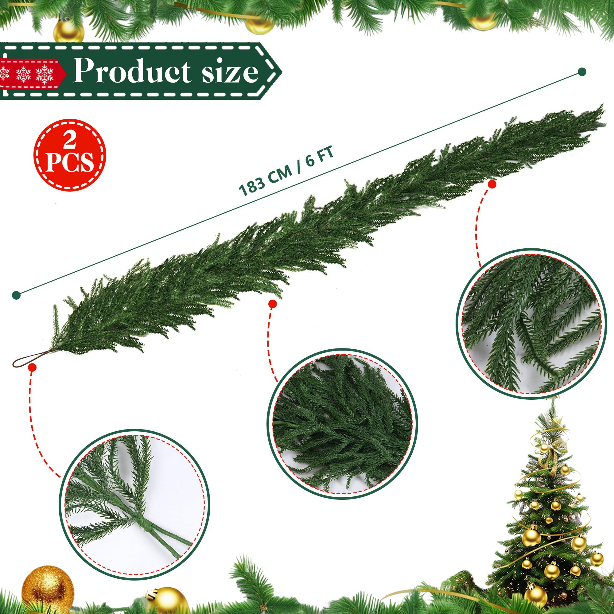 Vemander garland draped across a mantel adding festive greenery and ambiance