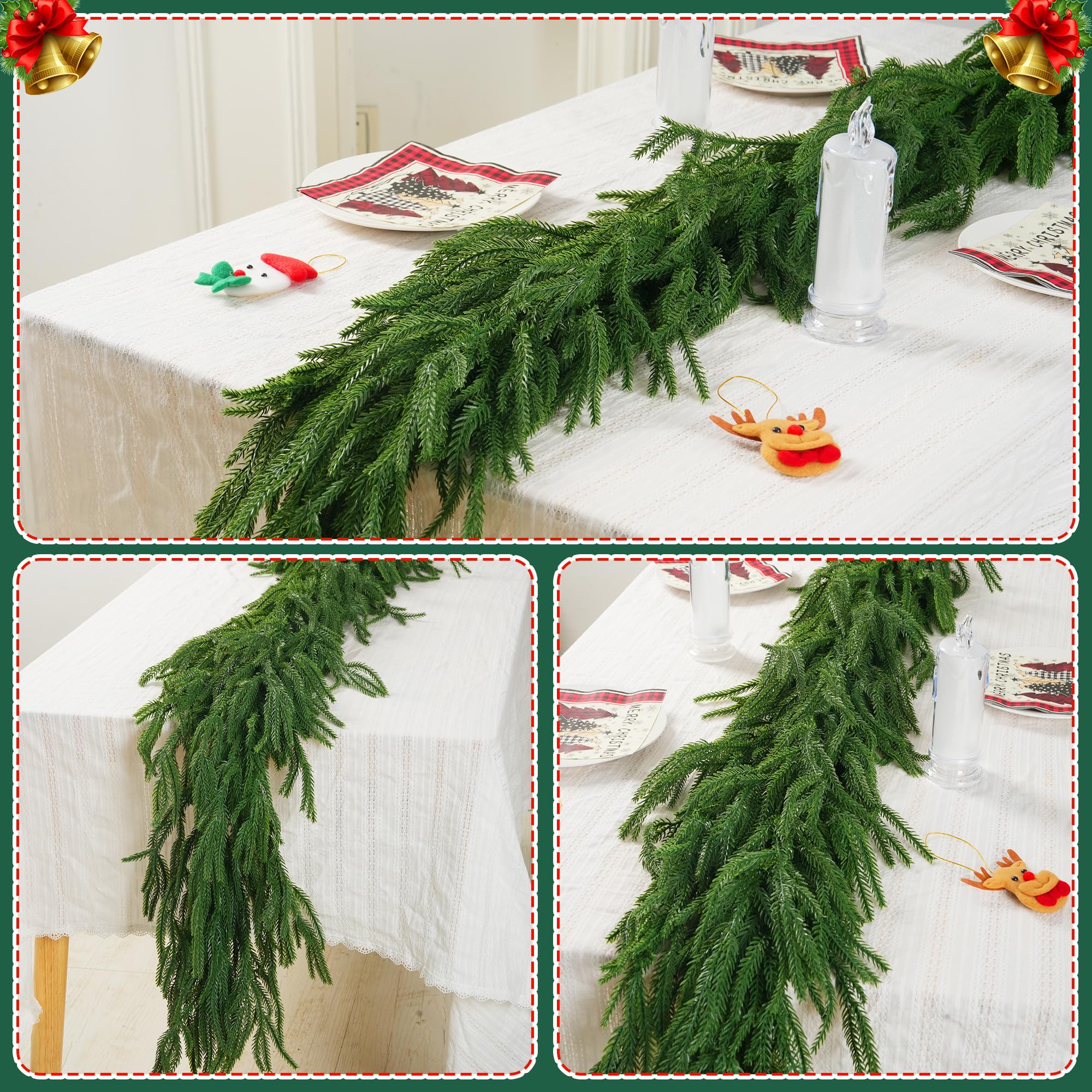 Vemander size comparison with a 6ft tape measure showing exact garland length