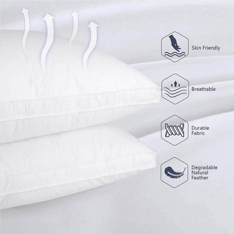 Vendare close-up of cotton cover texture for breathable, down-proof comfort