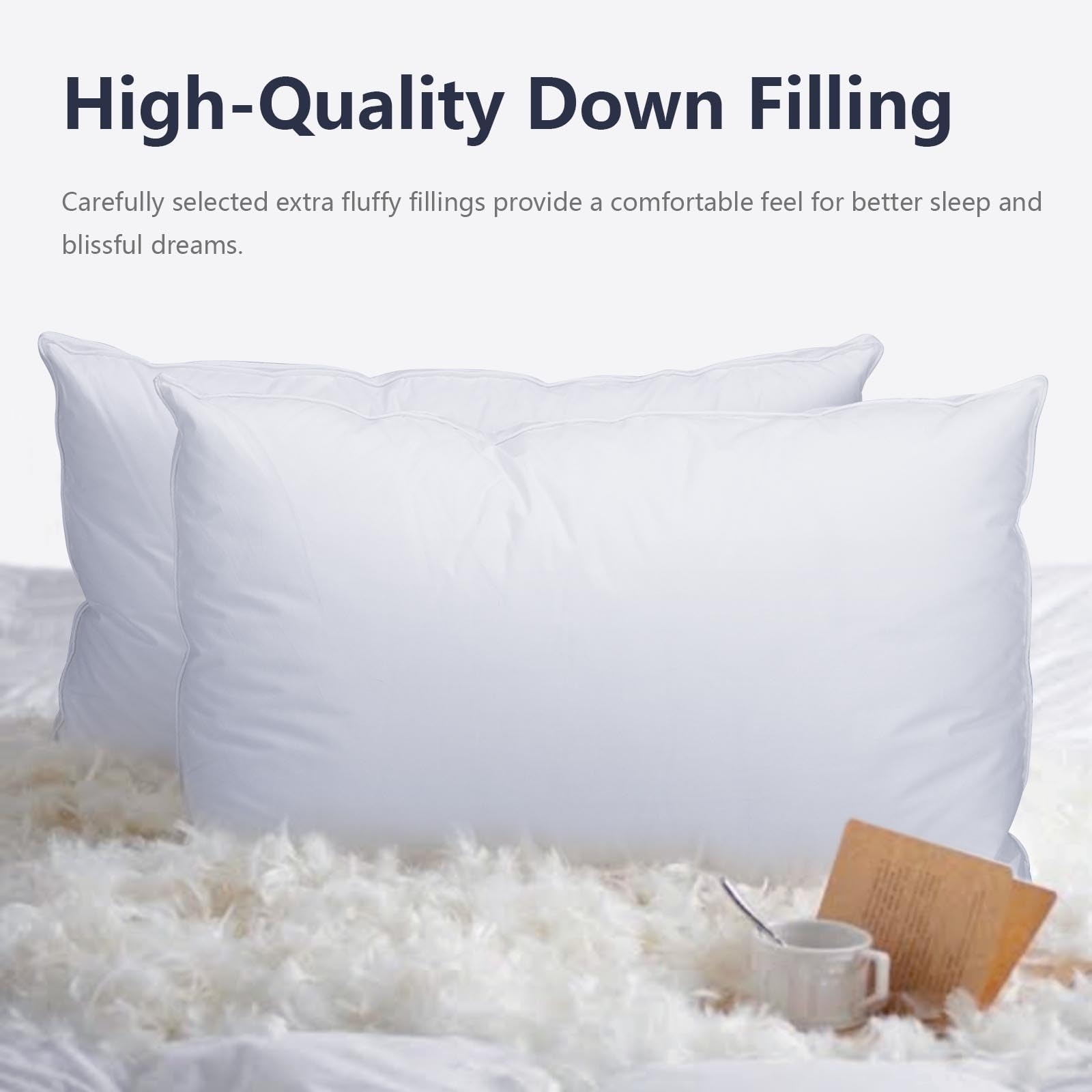 Vendare unpacked pillows fluffed to show loft and resilient support