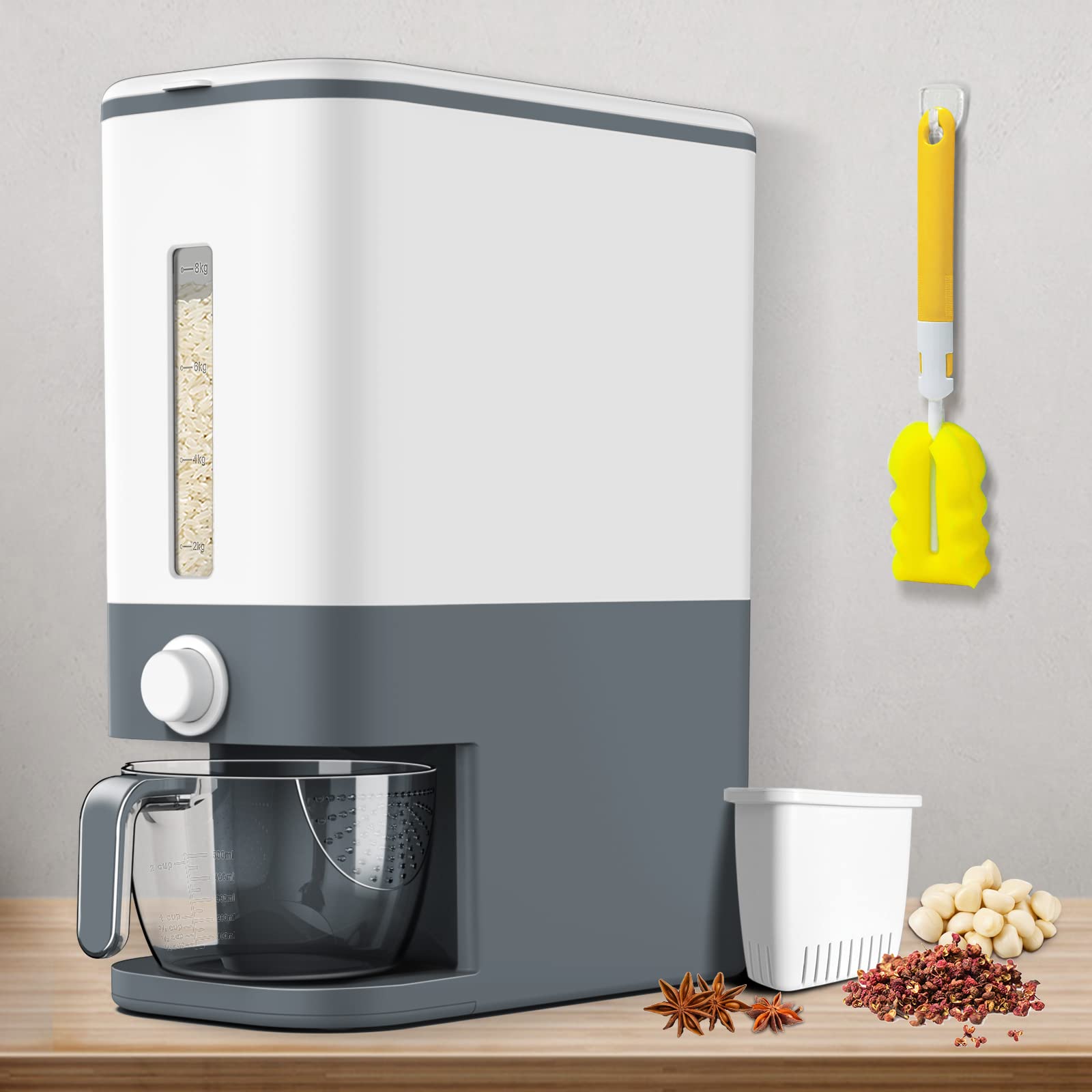 VenDotbi front view showing clean gray dispenser and space-saving design benefit