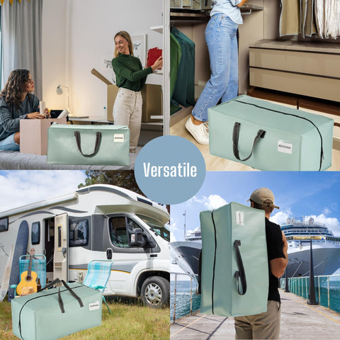 VENO filled with bedding and clothes showing large capacity and space-saving benefit