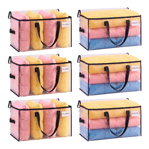 VENO front view clear moving bag showing capacity and visibility benefit