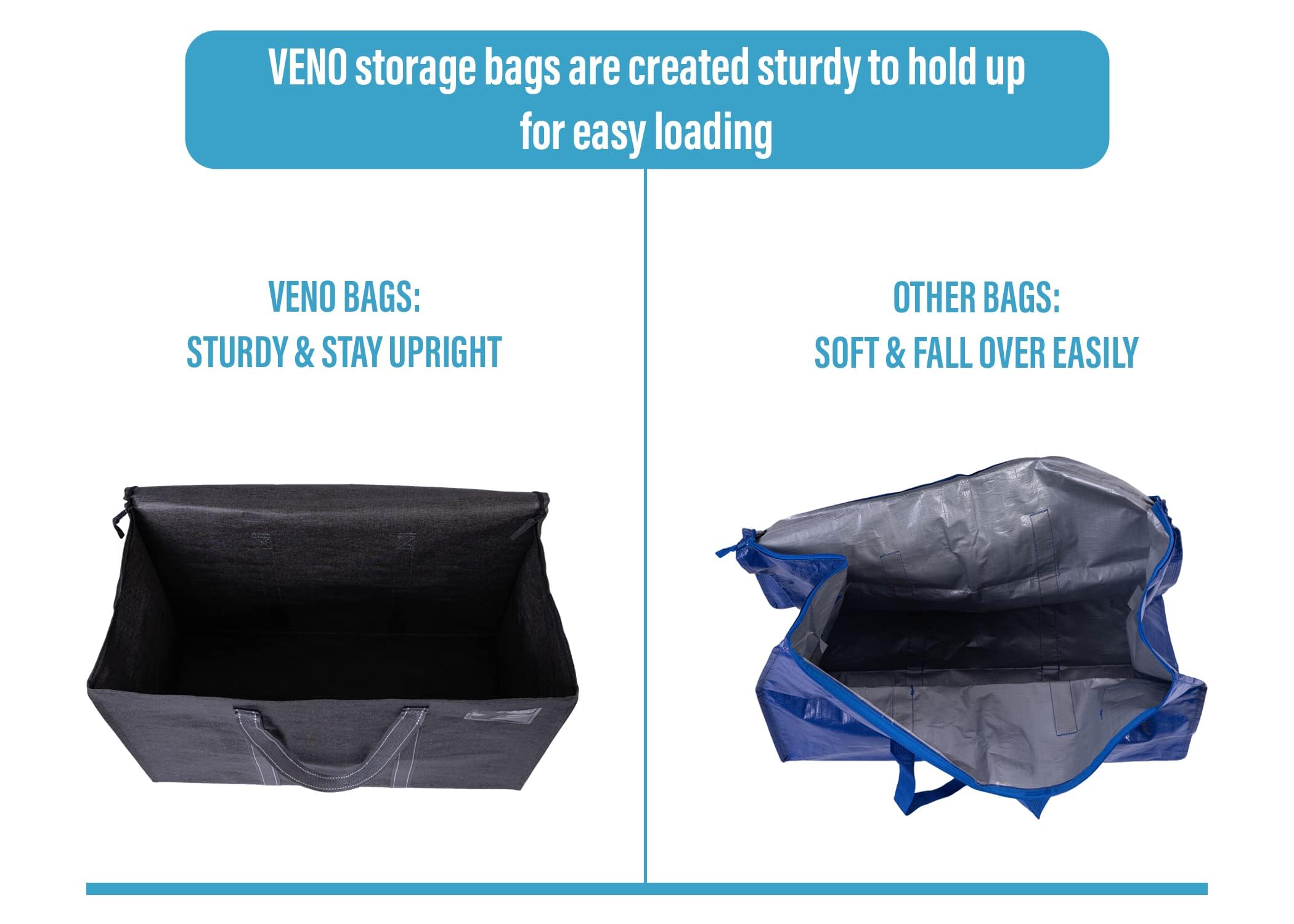 VENO handles and zipper detail showing reinforced grips and smooth closure for secure transport